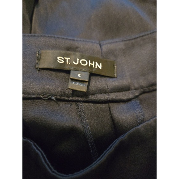 St John Pants 6 Blue Pleated Side Zip‎ Dress Pants Wide-Leg - Picture 13 of 15